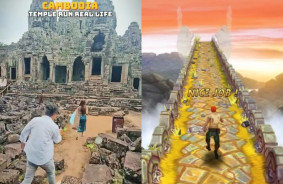 TikTok blogeri ļaunprātīgi izmantoja templi Kambodžā, lai atveidotu spēli Temple Run