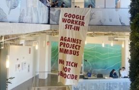 Google darbinieki arestēti par biroja protestu pret sadarbību ar Izraēlu