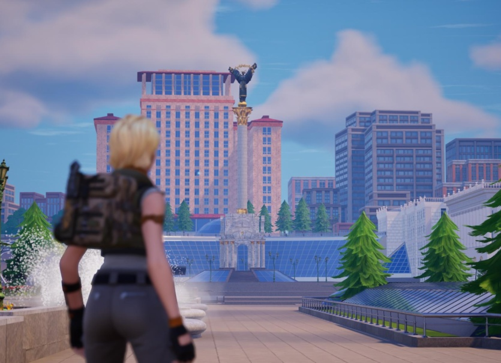 Kijevas Neatkarības Maidans parādījās Fortnite - ziedojumu karte iznīcinātās slimnīcas atjaunošanai Nikolajevā