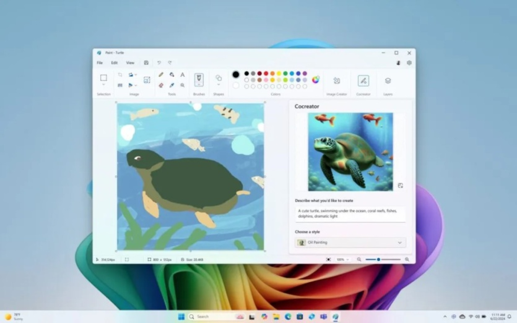 Microsoft Cocreator - otrā elpa Paint un oficiālais attēlu ģenerators ierīcēm PC Copilot+