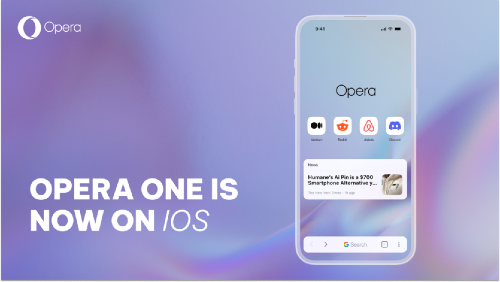 iPhone ir pieejama pārlūkprogramma Opera One - ar mākslīgā intelekta asistentu, attēlu ģeneratoru un balss ievadi