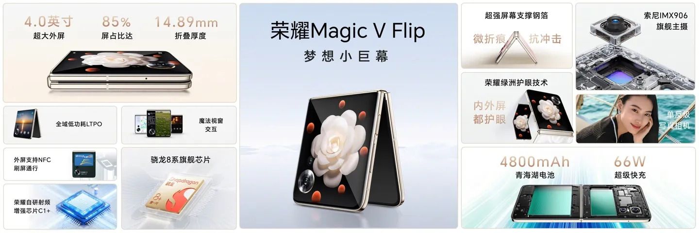 Atklāts Honor Magic V Flip ar Qualcomm Snapdragon 8+ Gen 1 procesoru